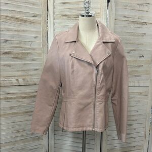 Rod & Ali Faux Leather Pink Biker Jacket